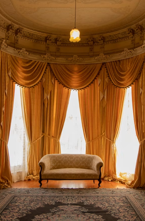 Elegant custom Roman blinds in a luxury room